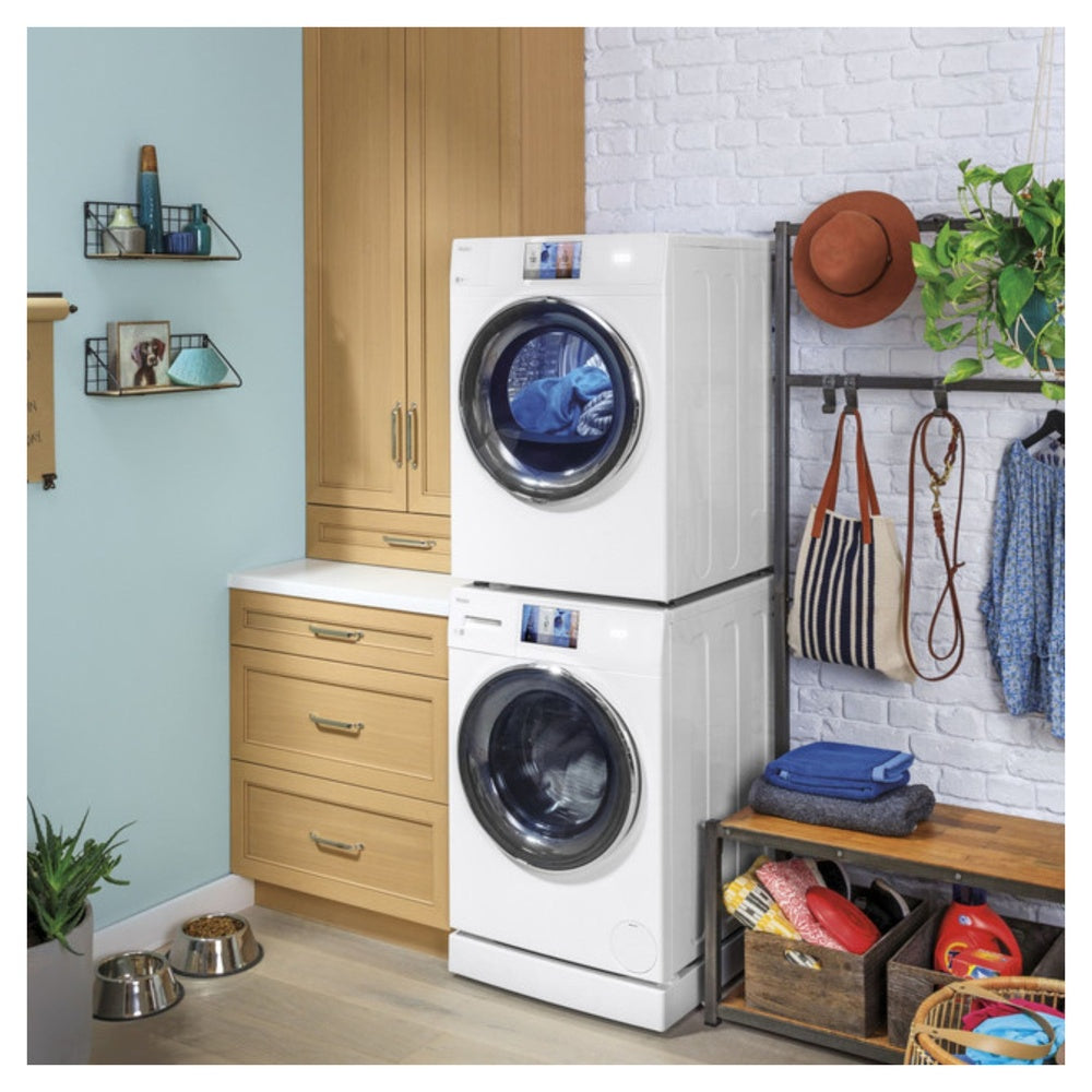 GE 4" ADA riser and drip pan 24" wide frontload washers and dryers