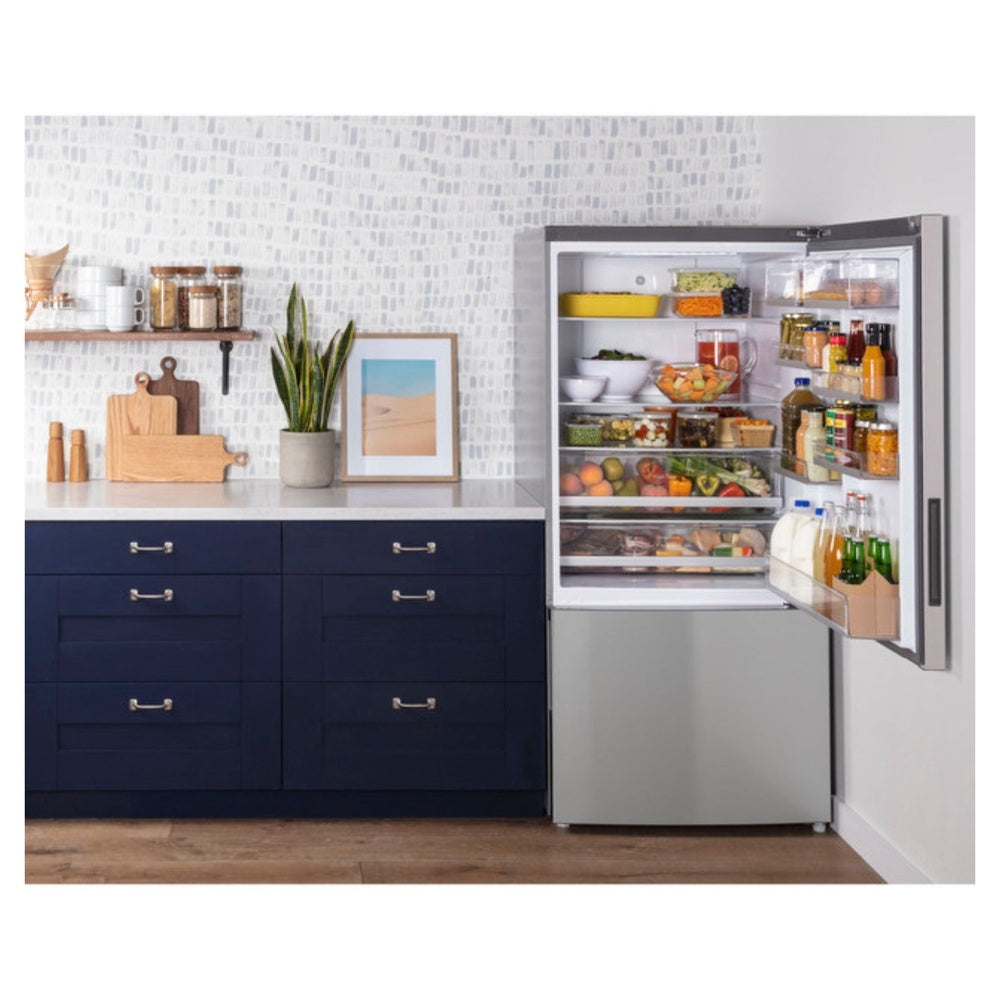 GE GE® ENERGY STAR® 17.7 Cu. Ft. Counter-Depth Bottom-Freezer Refrigerator