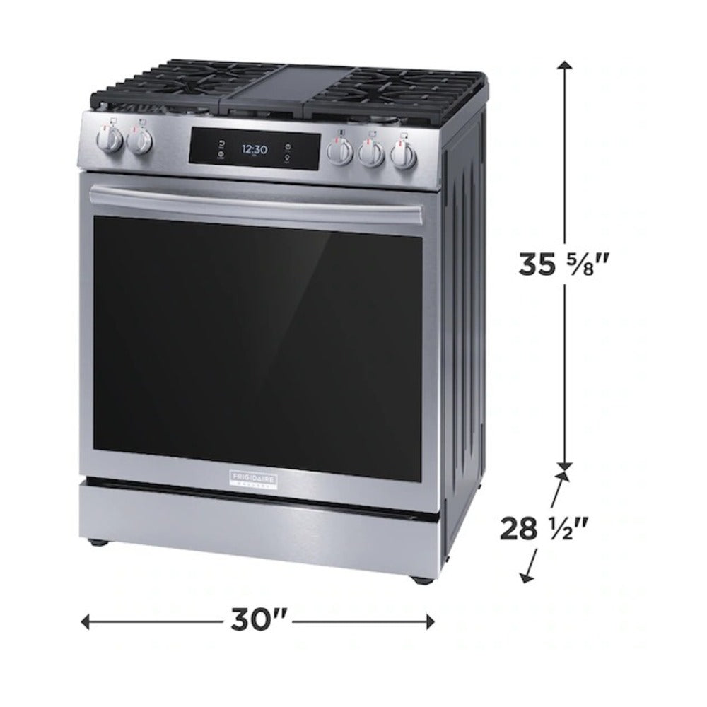 Frigidaire Gallery 30" Front Control Gas Range with Total Convection