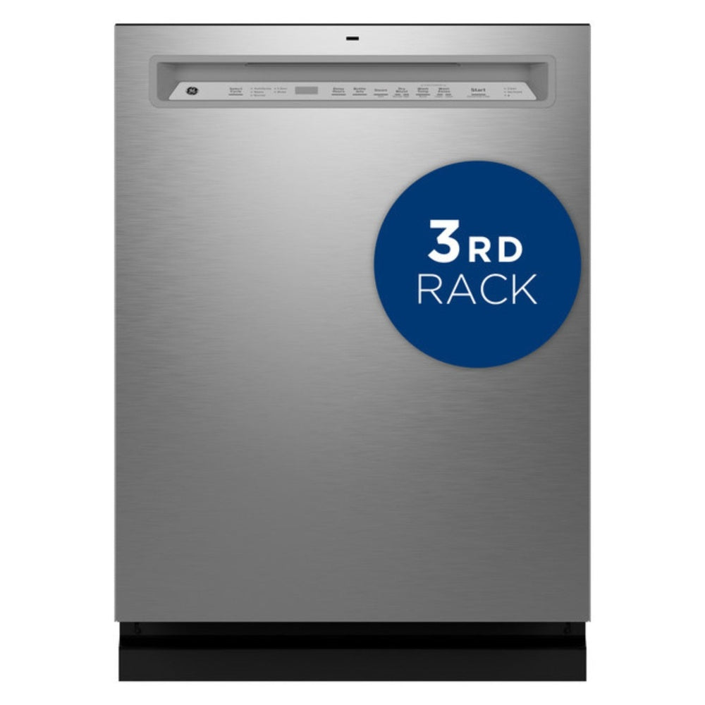 GE GE® ENERGY STAR® Front Control with Stainless Steel Interior Dishwasher with San