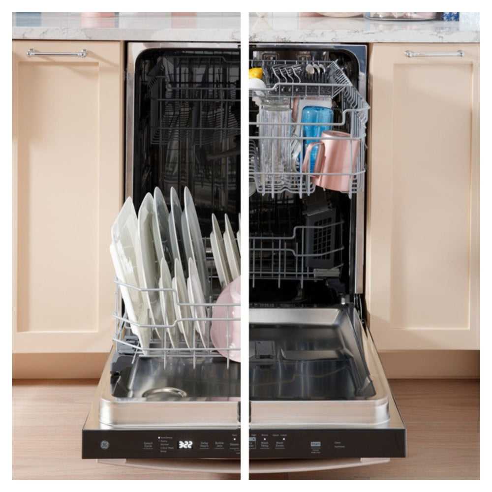 GE GE® ENERGY STAR® Front Control with Stainless Steel Interior Dishwasher with San