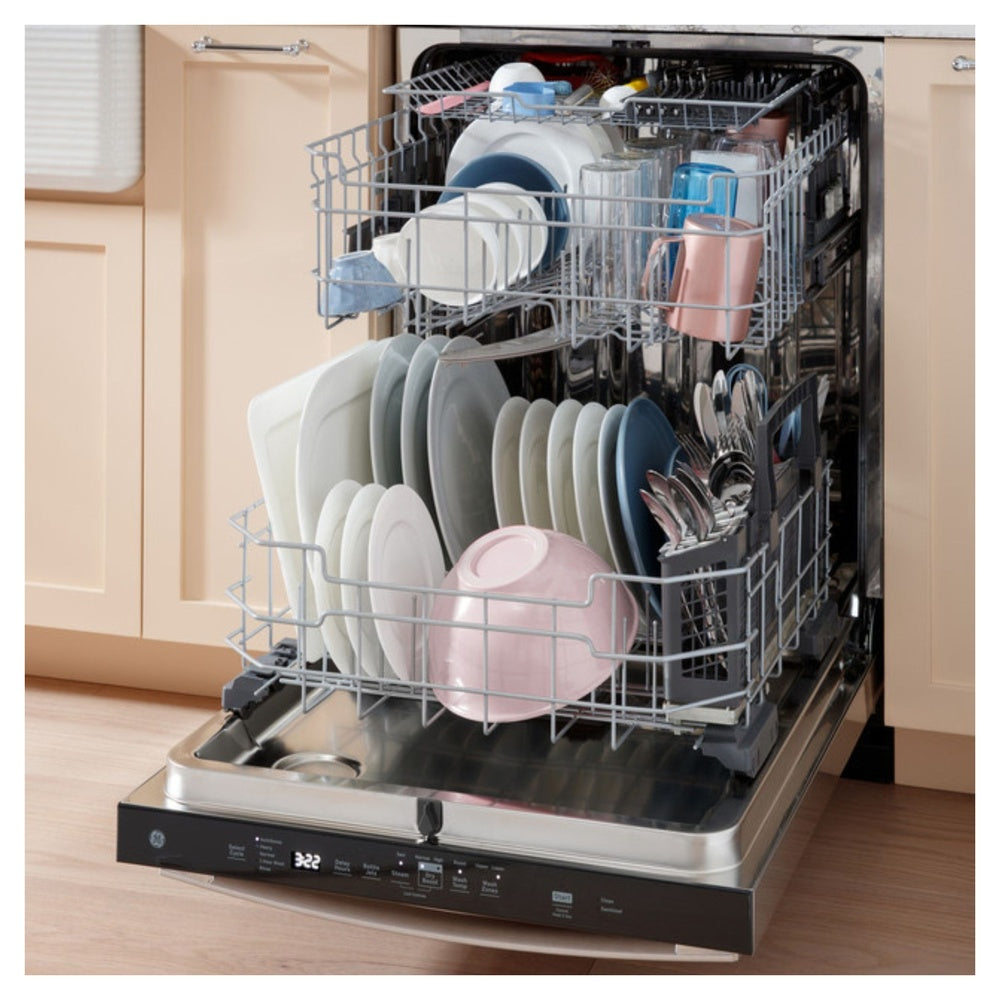 GE GE® ENERGY STAR® Top Control with Stainless Steel Interior Dishwasher with Sanit