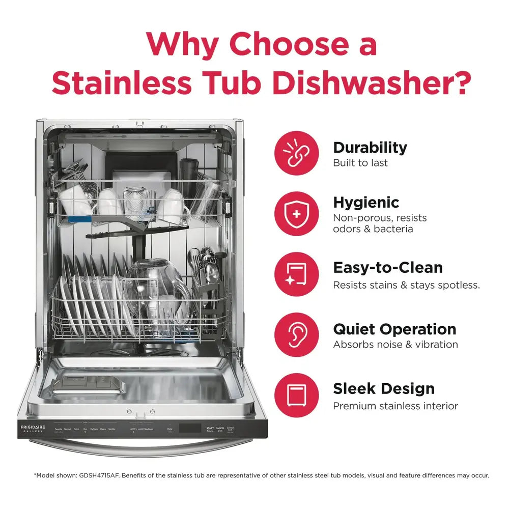 Frigidaire Gallery 24" Stainless Steel Tub Built-In Dishwasher with CleanBoost™