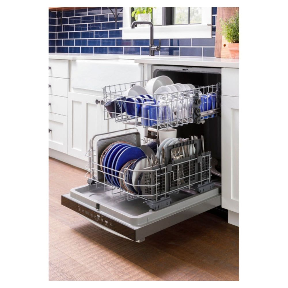 GE GE® ENERGY STAR® Top Control with Plastic Interior Dishwasher with Sanitize Cycl