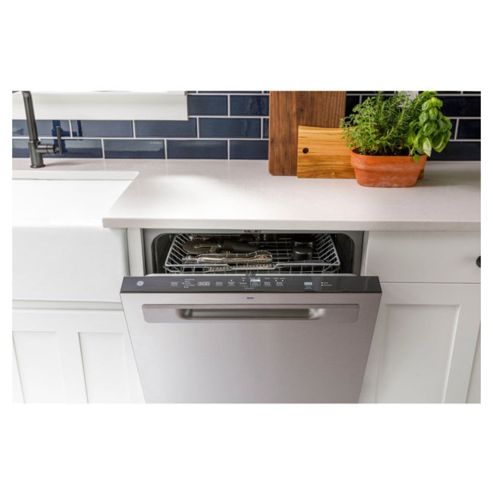 GE GE® ENERGY STAR® Top Control with Plastic Interior Dishwasher with Sanitize Cycl