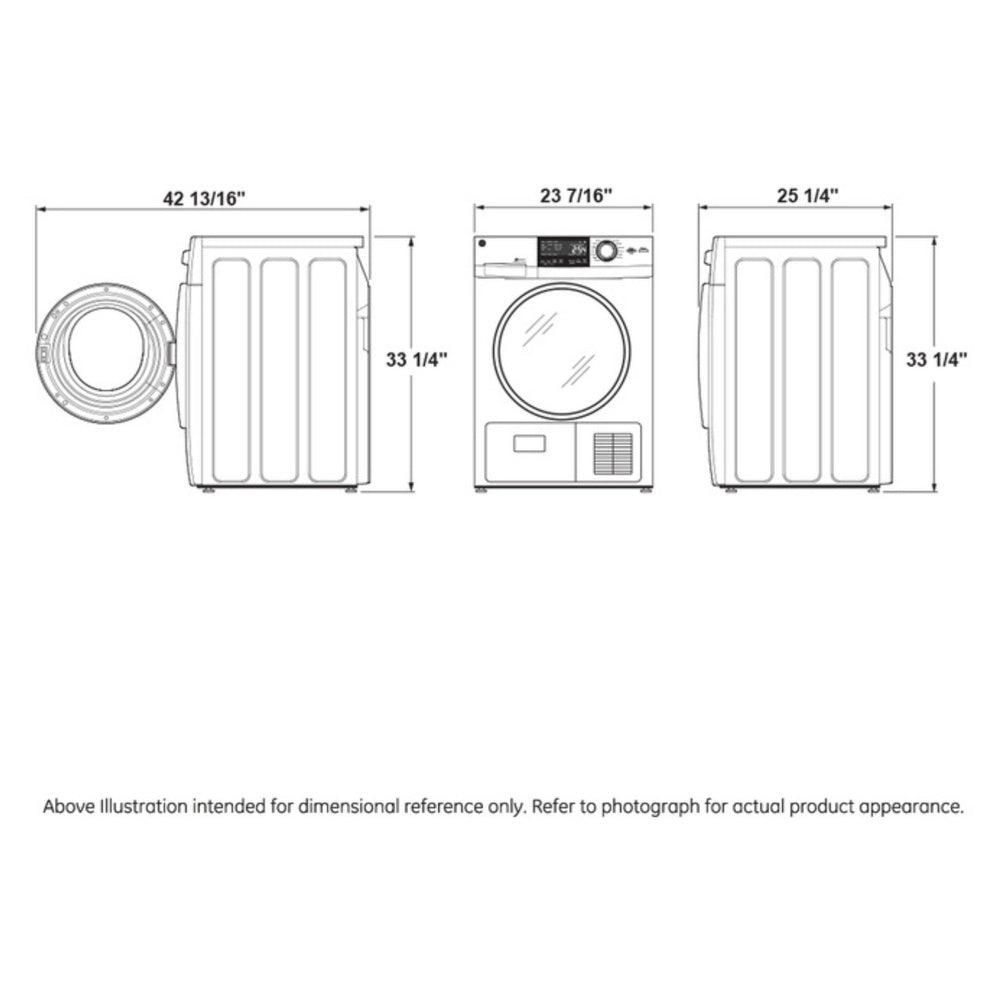 GE GE® ENERGY STAR® 24" 4.3 Cu.Ft. Front Load Vented Electric Dryer with Stainless 