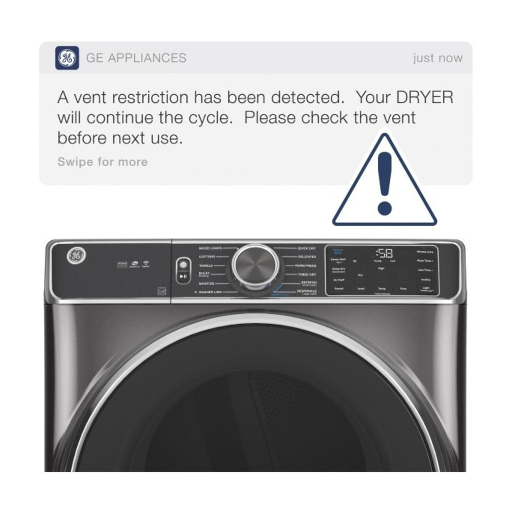 GE GE® ENERGY STAR® 7.8 cu. ft. Capacity Smart Front Load Electric Dryer with Sanit