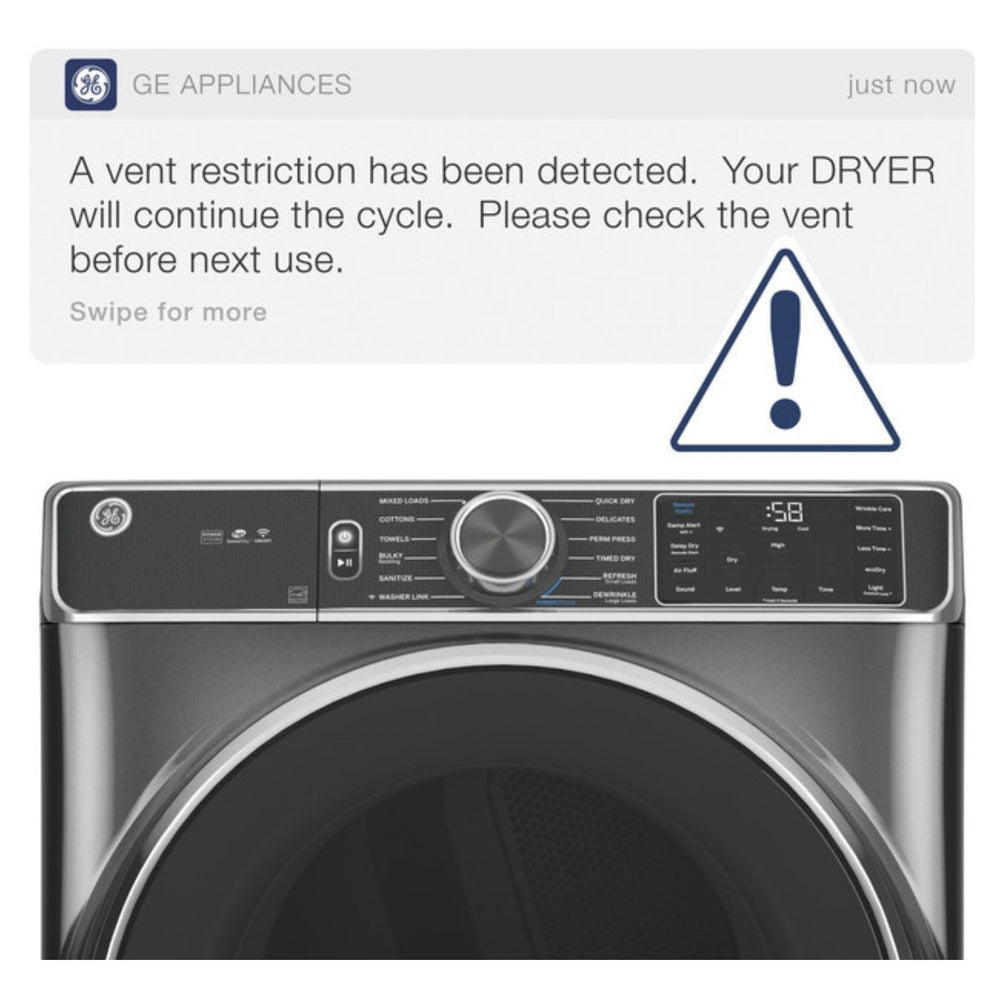 GE GE® ENERGY STAR® 7.8 cu. ft. Capacity Smart Front Load Electric Dryer with Sanit