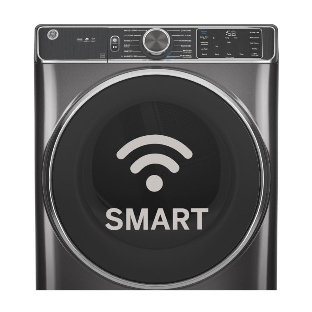 GE GE® ENERGY STAR® 7.8 cu. ft. Capacity Smart Front Load Gas Dryer with Sanitize C