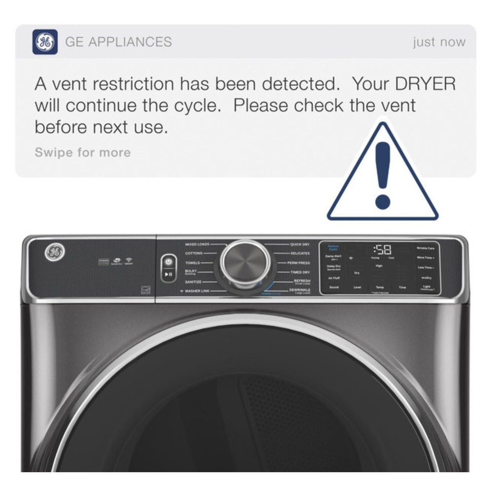 GE GE® ENERGY STAR® 7.8 cu. ft. Capacity Smart Front Load Gas Dryer with Steam and 