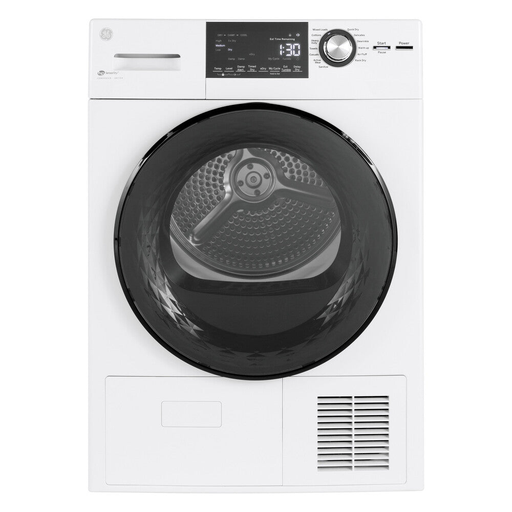 GE GE® ENERGY STAR® 24" 4.1 Cu.Ft. Front Load Ventless Condenser Electric Dryer wit