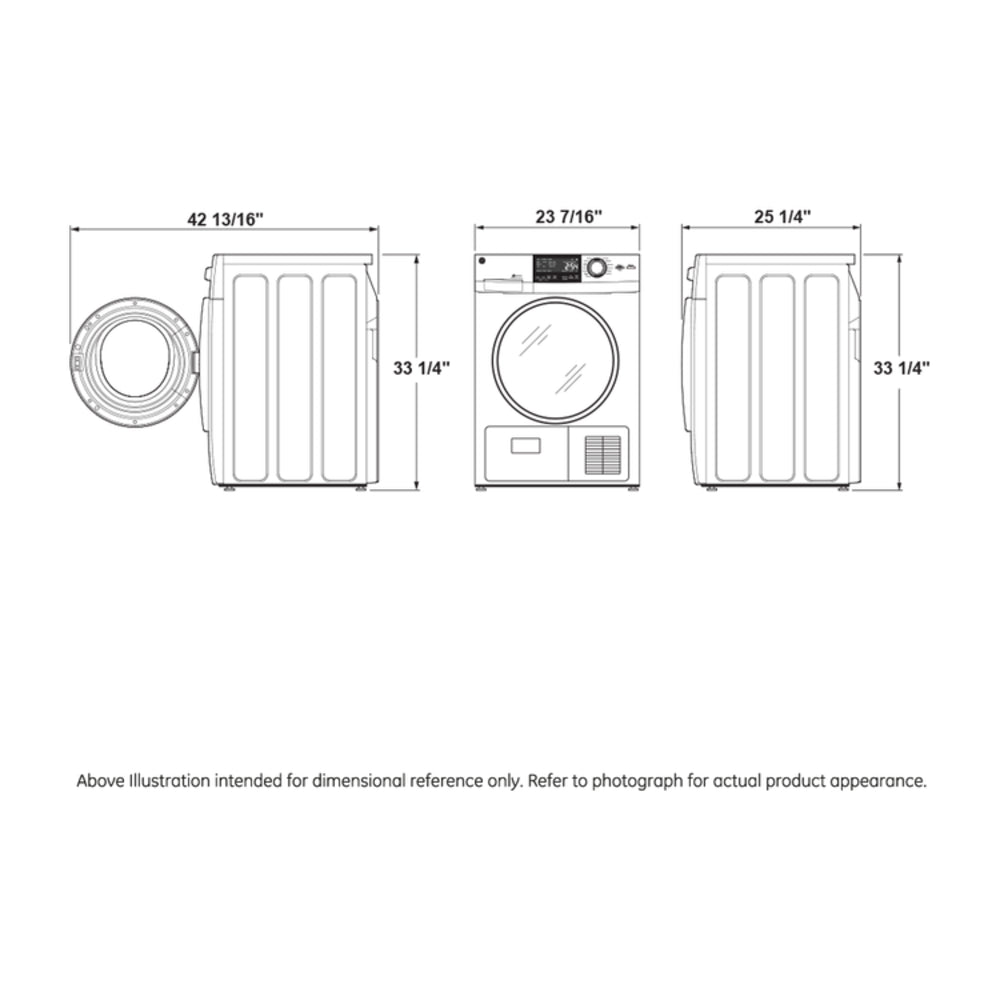 GE GE® ENERGY STAR® 24" 4.1 Cu.Ft. Front Load Ventless Condenser Electric Dryer wit