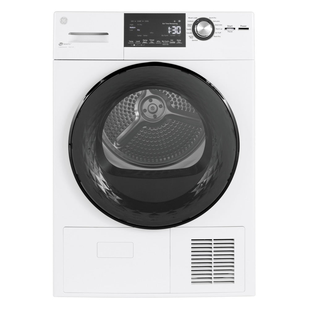 GE GE® ENERGY STAR® 24" 4.1 Cu.Ft. Front Load Ventless Condenser Electric Dryer wit