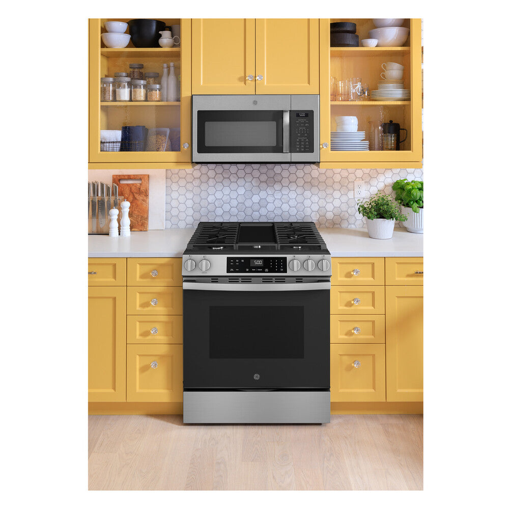GE GE® 30" Slide-In Front-Control Gas Range with Crisp Mode