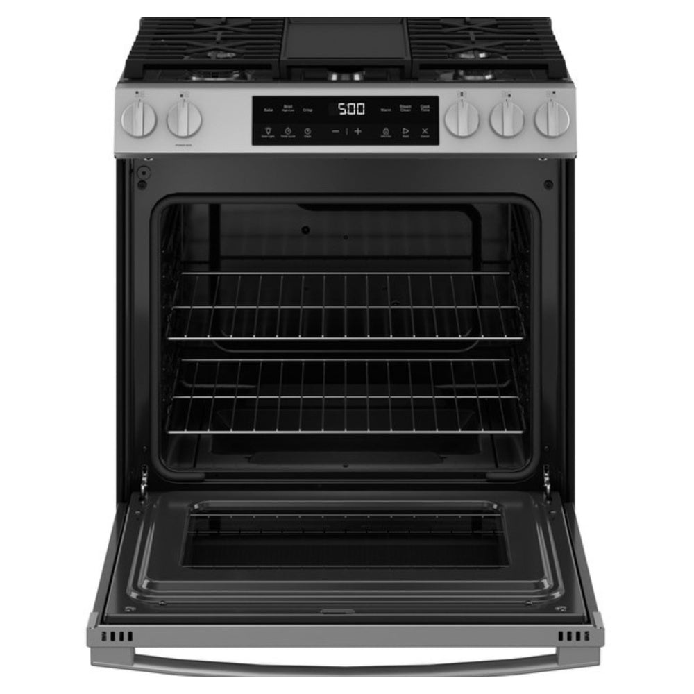 GE GE® 30" Slide-In Front Control Gas Range with Crisp Mode