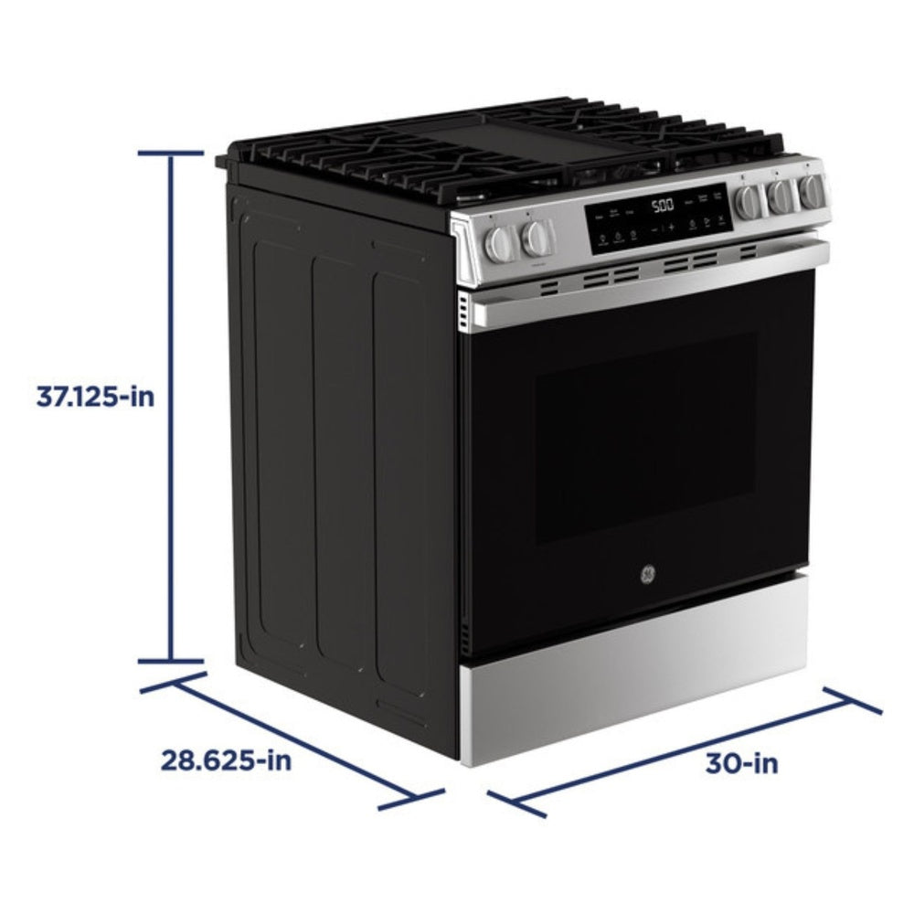 GE GE® 30" Slide-In Front Control Gas Range with Crisp Mode