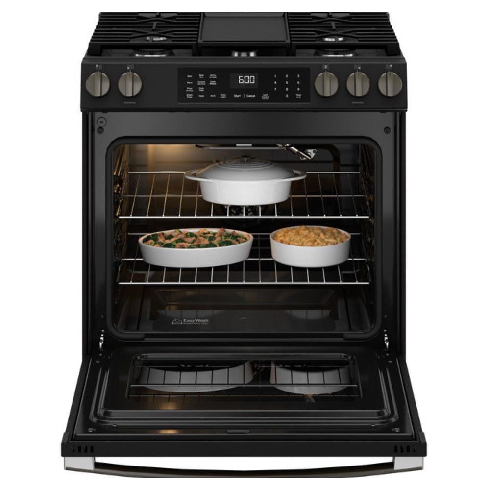 GE GE® 30" Slide-In Front-Control Convection Gas Range with No Preheat Air Fry and 