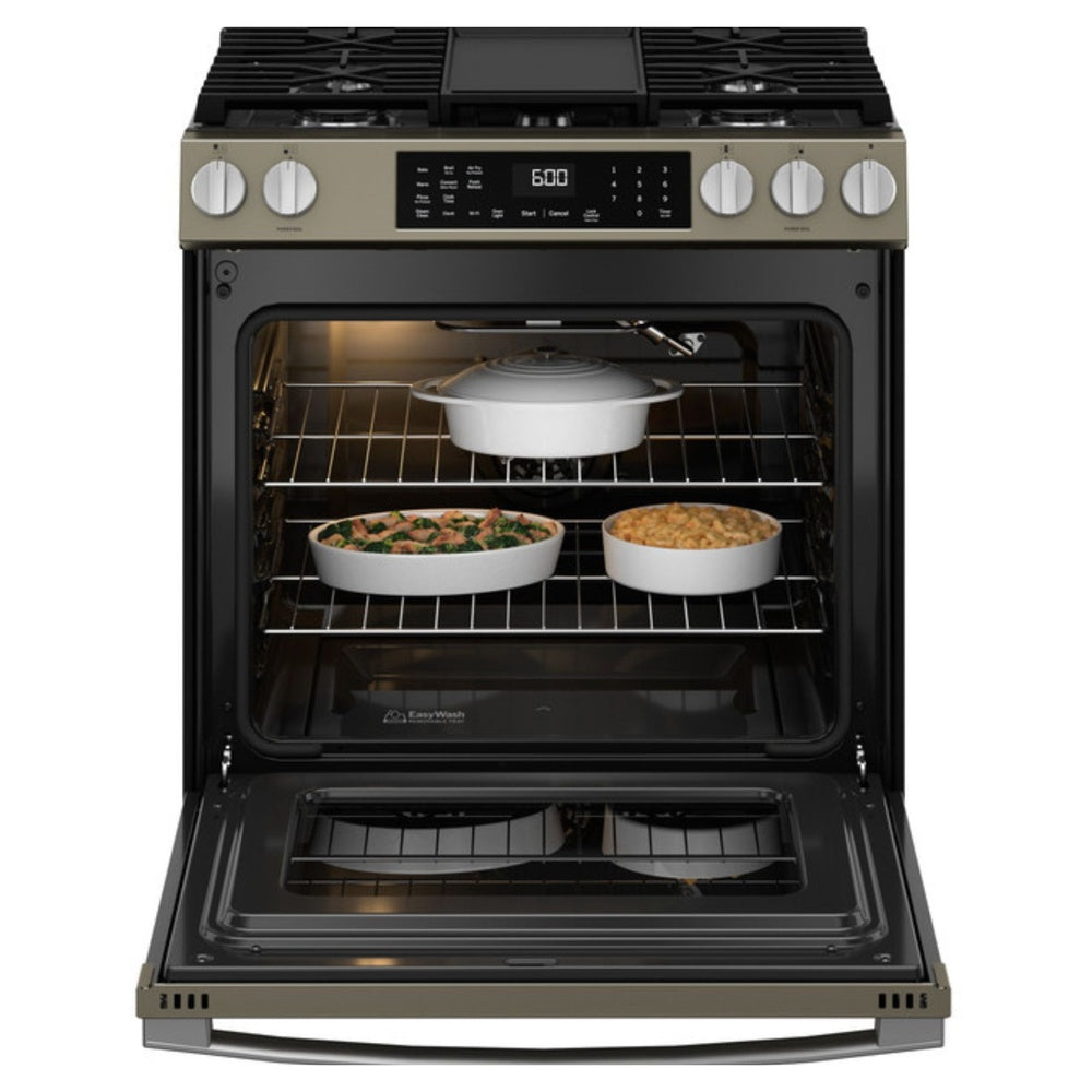 GE GE® 30" Slide-In Front-Control Convection Gas Range with No Preheat Air Fry and 