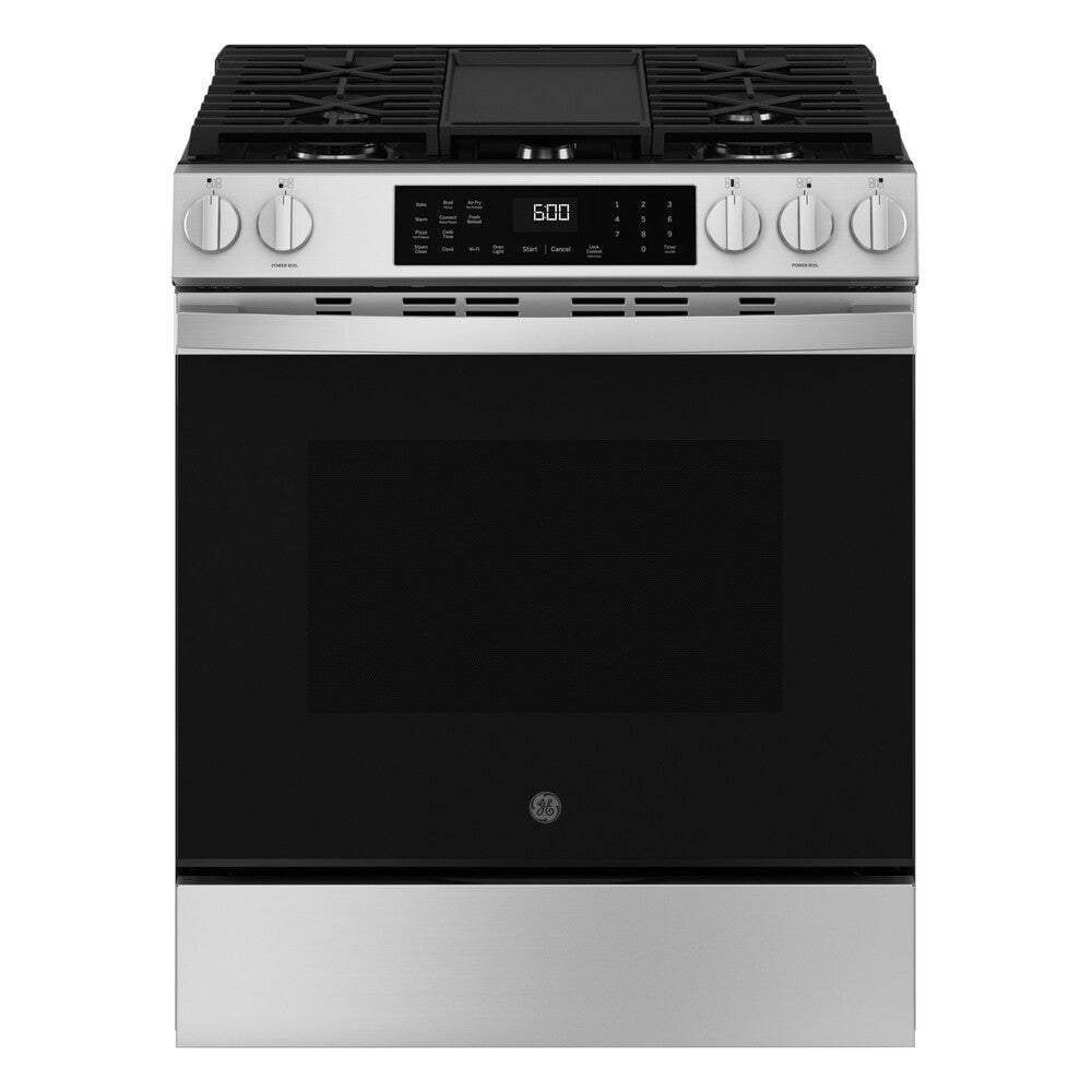 GE GE® 30" Slide-In Front-Control Convection Gas Range with No Preheat Air Fry and 