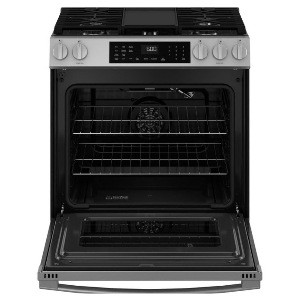GE GE® 30" Slide-In Front-Control Convection Gas Range with No Preheat Air Fry and 