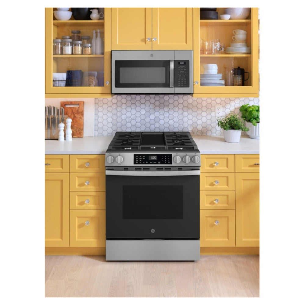 GE GE® 30" Slide-In Front-Control Convection Gas Range with No Preheat Air Fry and 