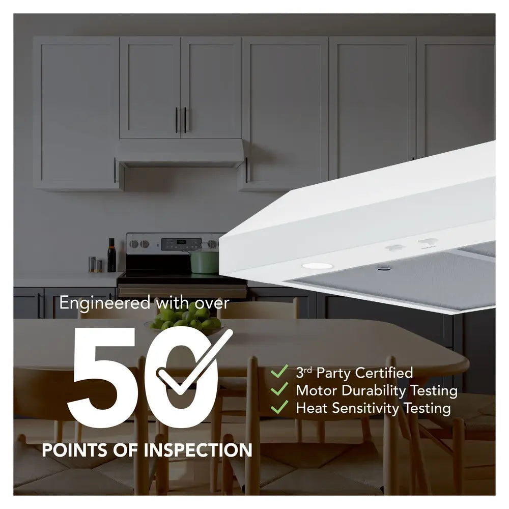 Broan Broan-NuTone 30-Inch Under Cabinet Range Hood, ENERGY STAR, 350 Max Blower CFM, 