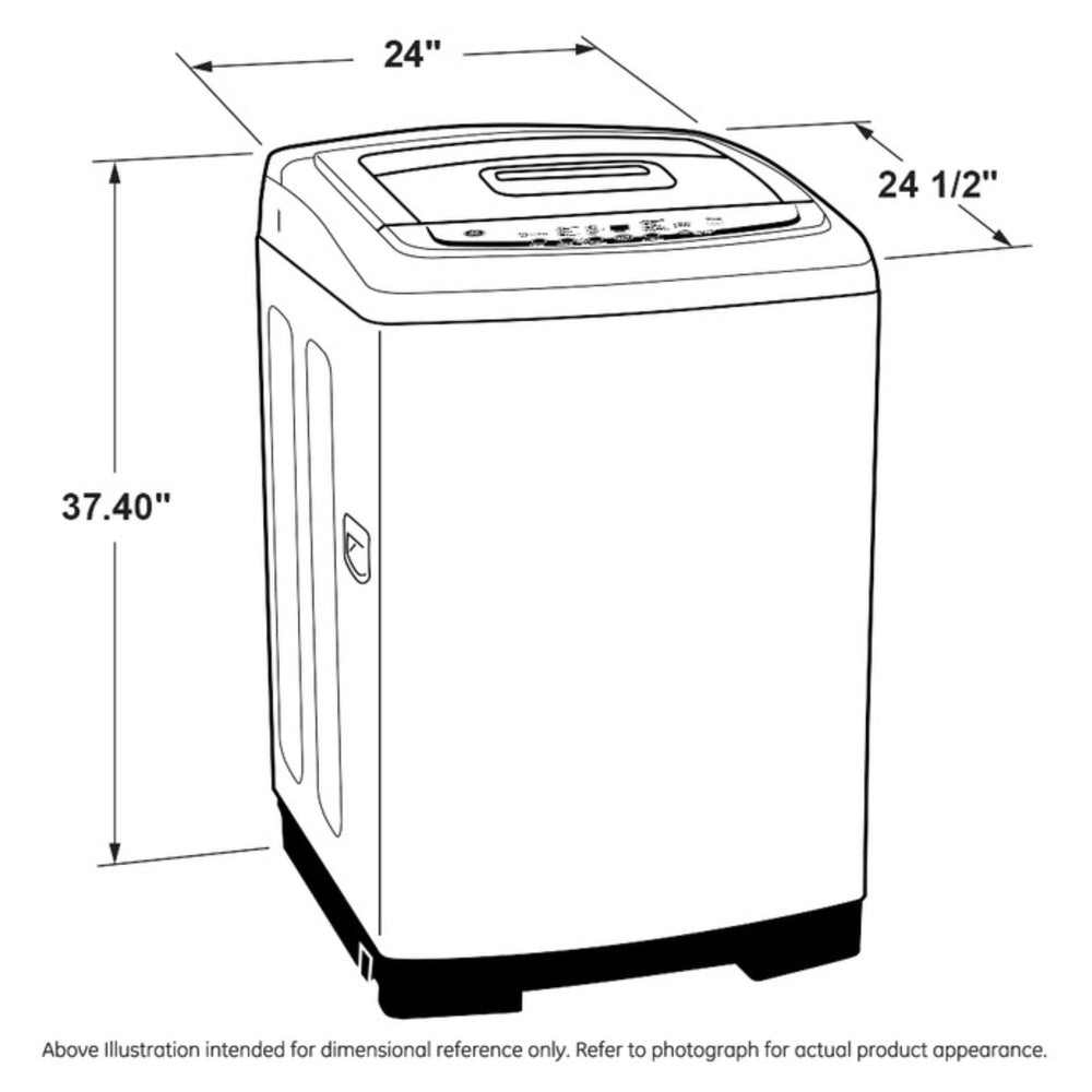 GE GE® Space-Saving 2.8 cu. ft. Capacity Stationary Washer with Stainless Steel Bas