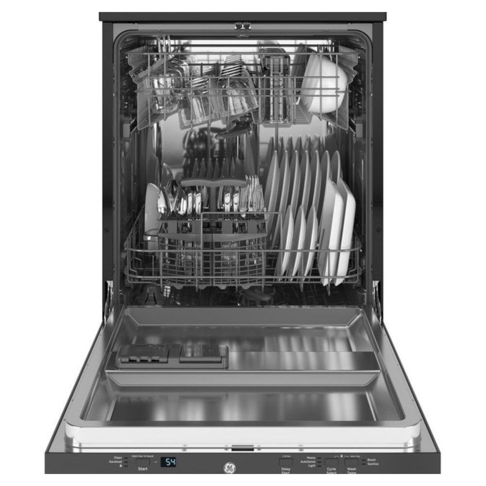 GE GE® ENERGY STAR® 24" Stainless Steel Interior Portable Dishwasher with Sanitize 