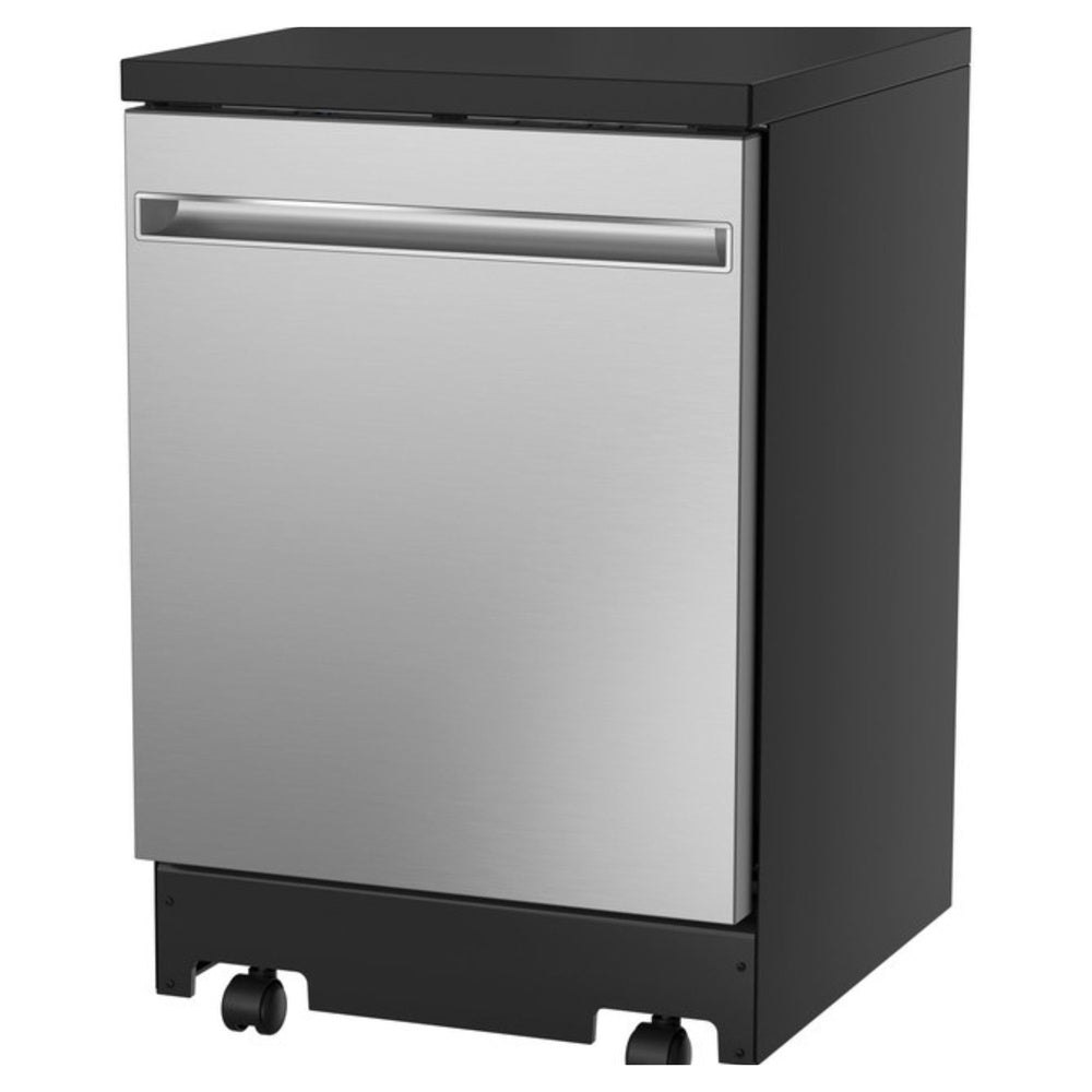 GE GE® ENERGY STAR® 24" Stainless Steel Interior Portable Dishwasher with Sanitize 
