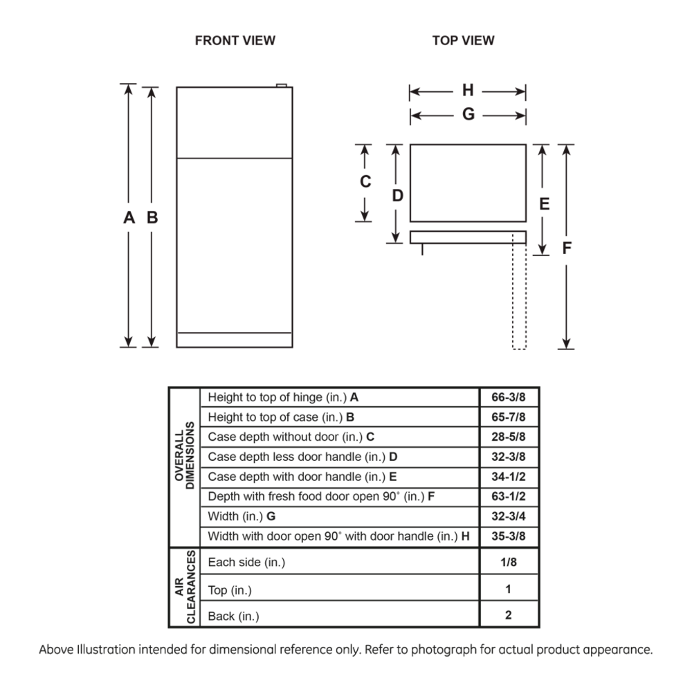 GE GE® ENERGY STAR® 21.9 Cu. Ft. Top-Freezer Refrigerator