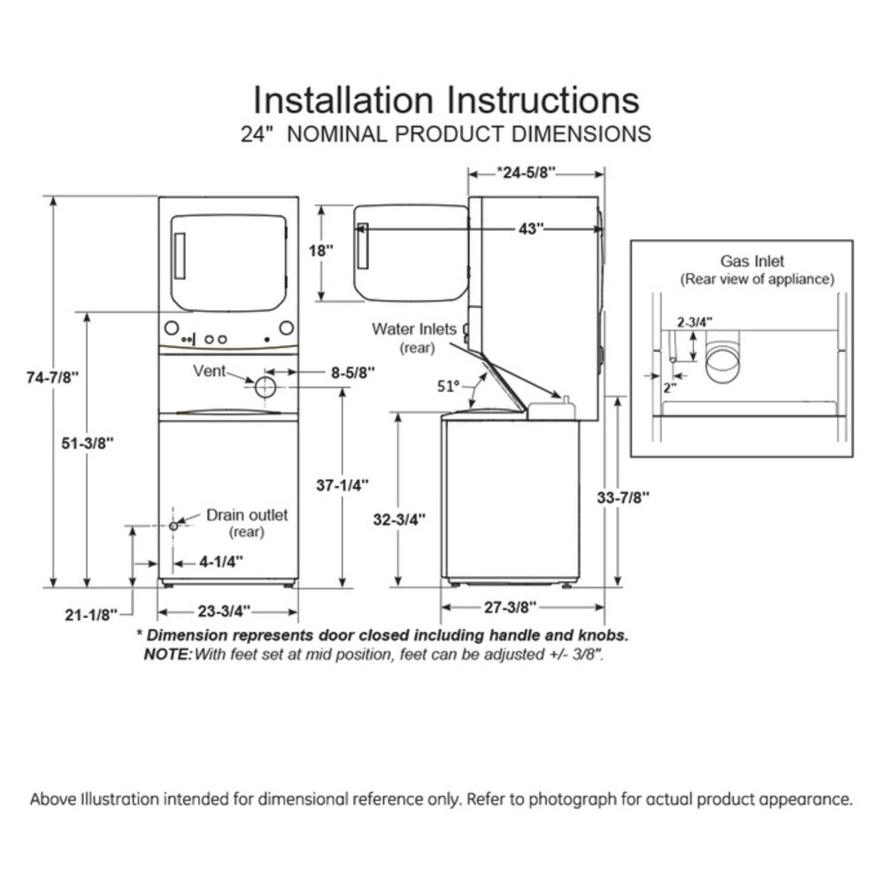 GE GE Unitized Spacemaker® 2.3 cu. ft. Capacity Washer with Stainless Steel Basket 