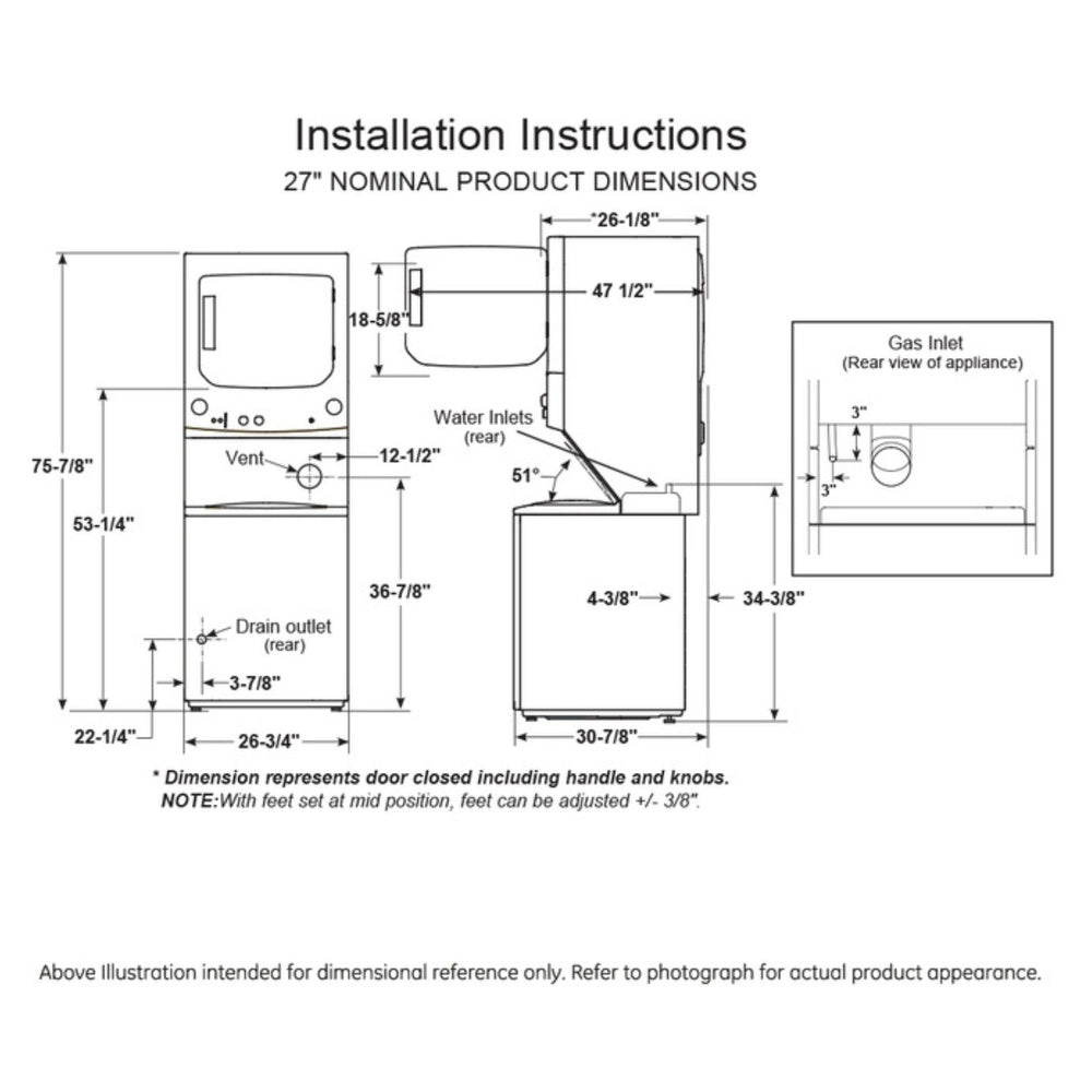 GE GE Unitized Spacemaker® 3.8 cu. ft. Capacity Washer with Stainless Steel Basket 