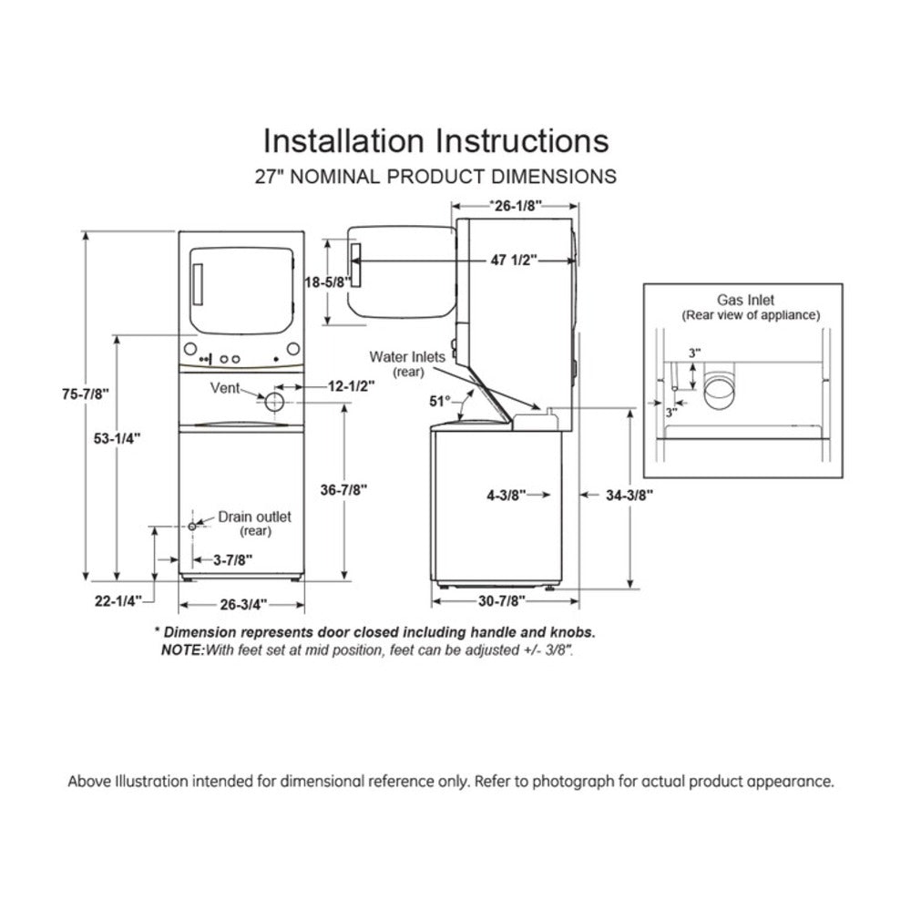 GE GE Unitized Spacemaker® 3.8 cu. ft. Capacity Washer with Stainless Steel Basket 