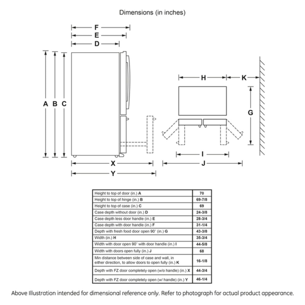 GE GE® ENERGY STAR® 23.1 Cu. Ft. Counter-Depth Fingerprint Resistant French-Door Re