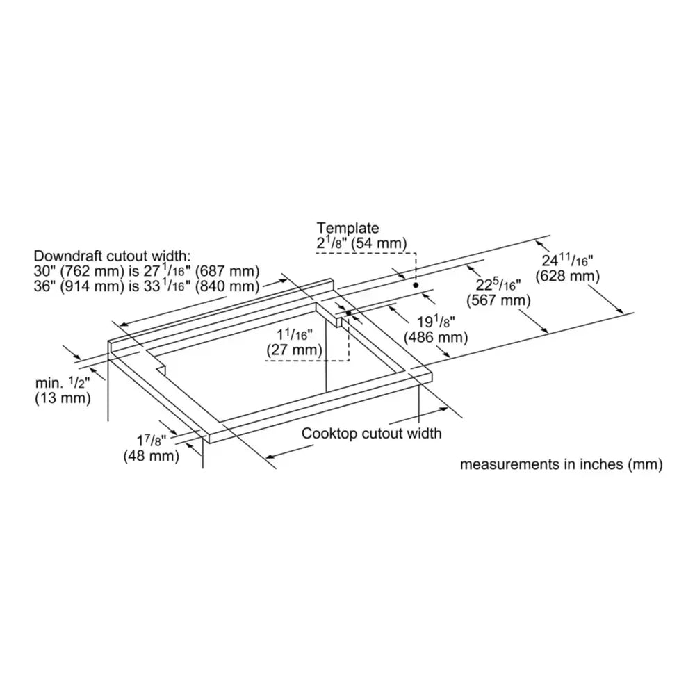 Bosch 800 Series, downdraft hood, 30'', Stainless steel