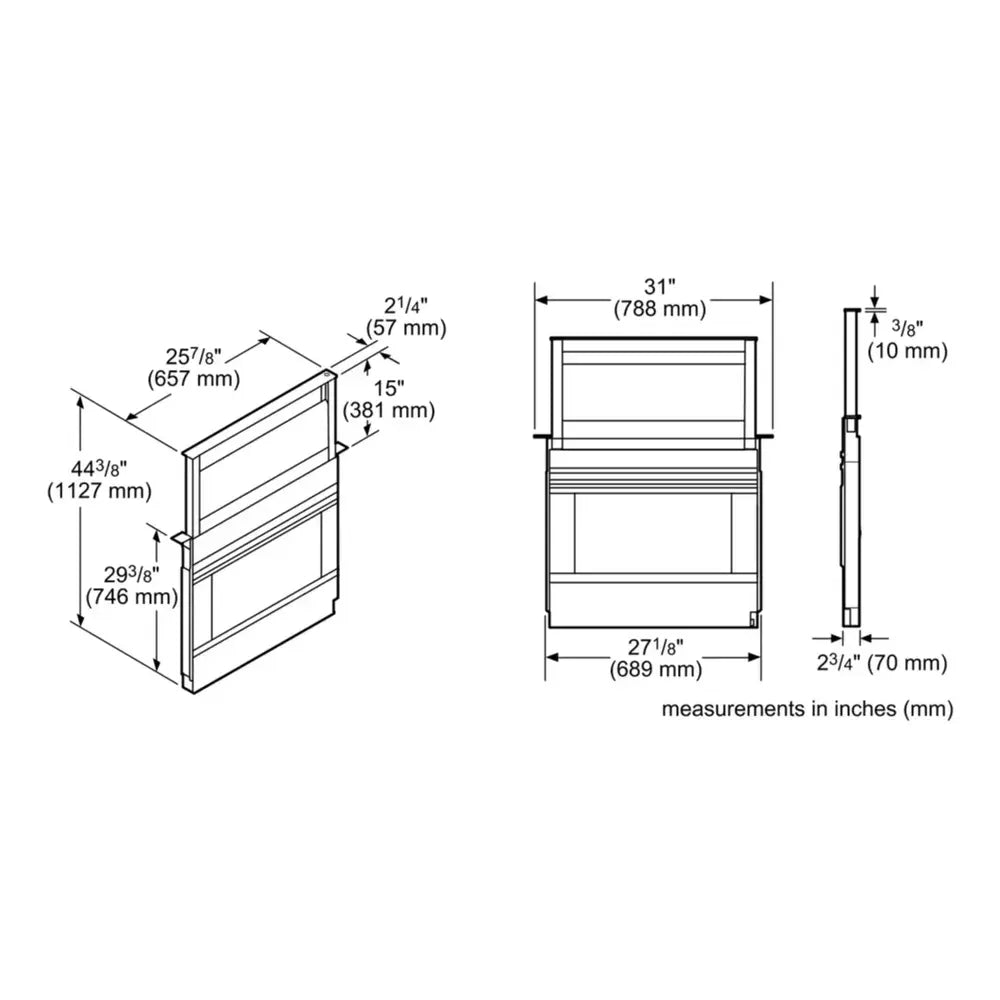 Bosch 800 Series, downdraft hood, 30'', Stainless steel