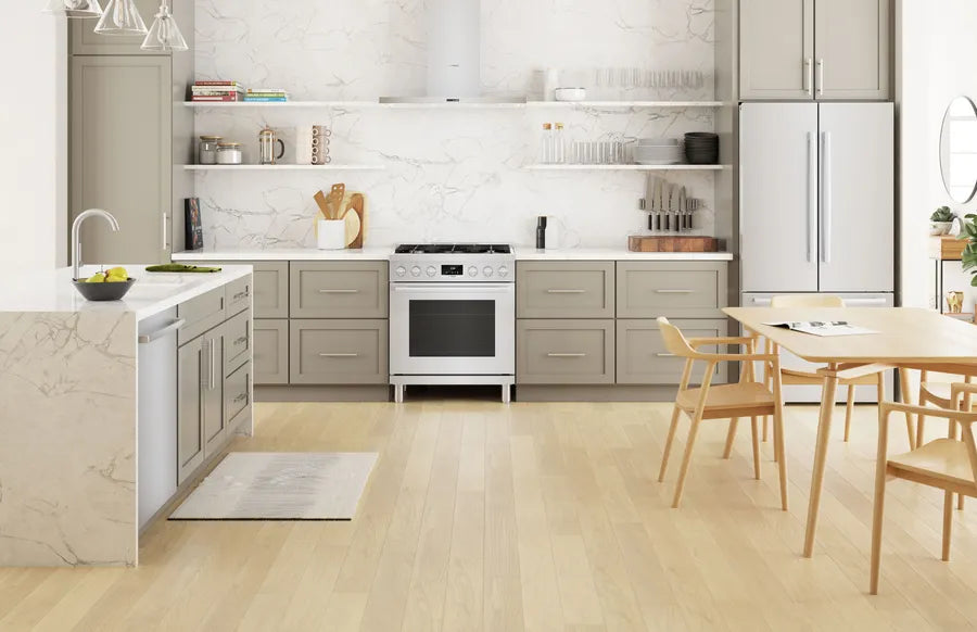 Bosch 800 Series, Dual fuel freestanding range, 30'', Stainless steel