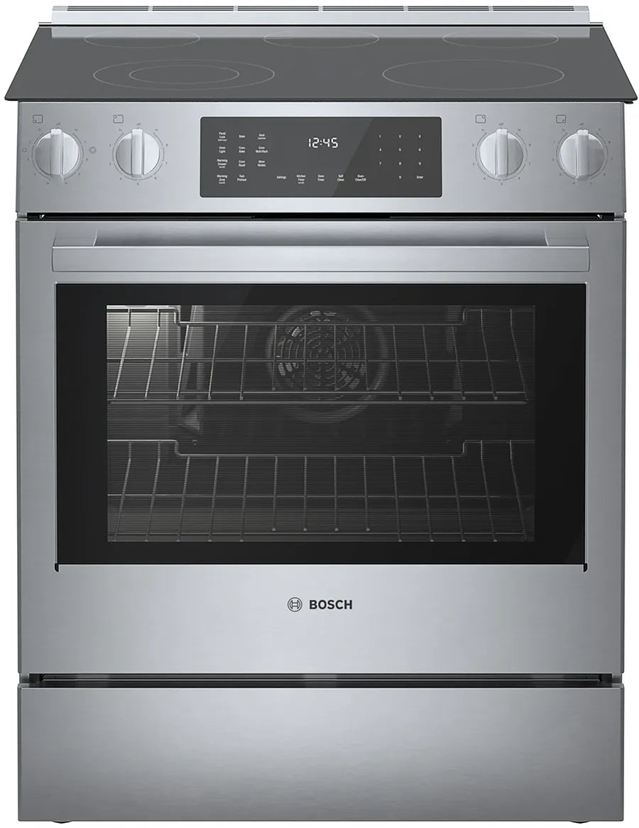 Bosch 800 Series, Electric slide-in range, 30'', Stainless steel