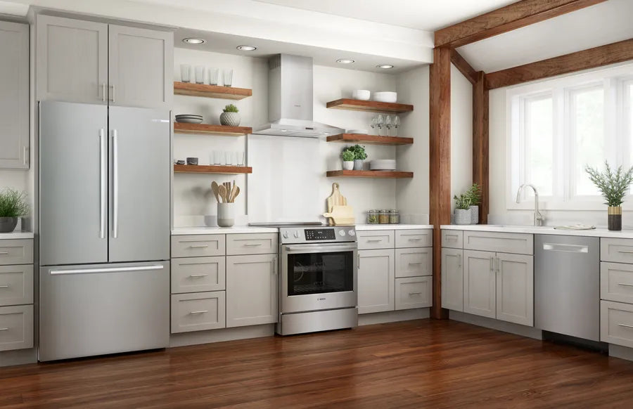 Bosch 800 Series, Electric slide-in range, 30'', Stainless steel