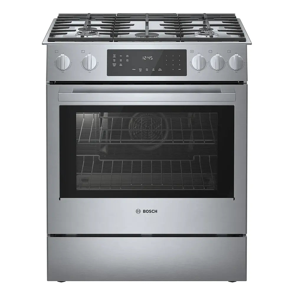 Bosch 800 Series, Gas slide-in range, 30'', Stainless steel