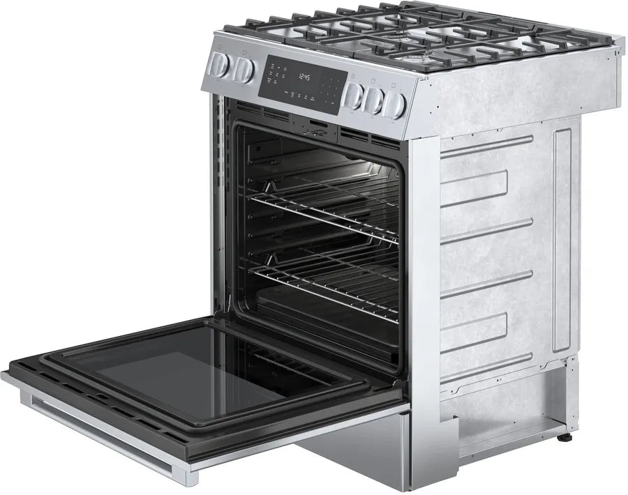 Bosch 800 Series, Gas slide-in range, 30'', Stainless steel