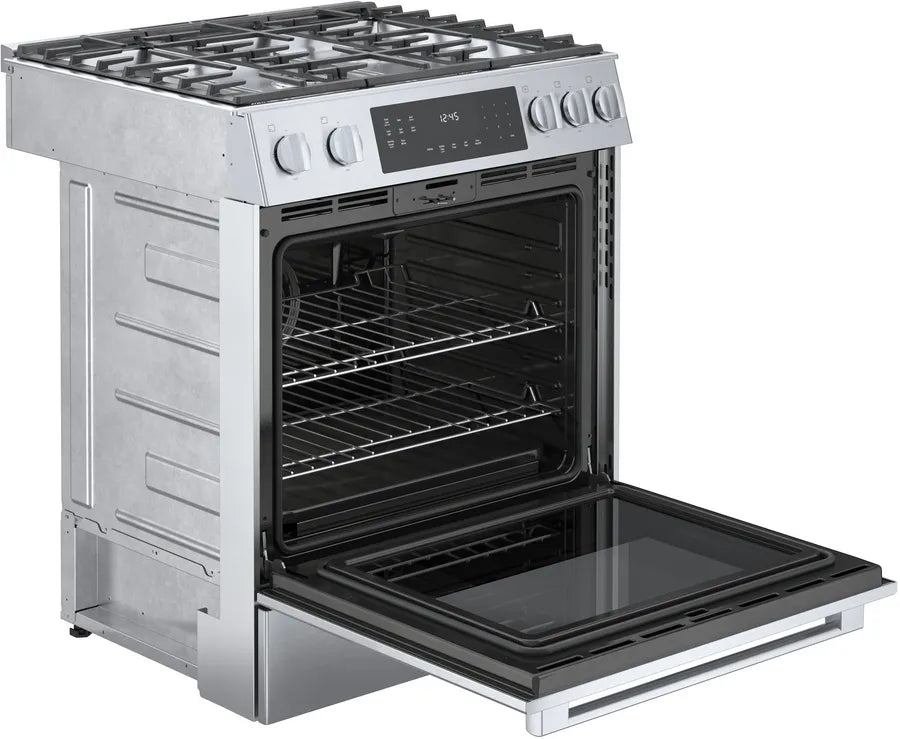 Bosch 800 Series, Gas slide-in range, 30'', Stainless steel