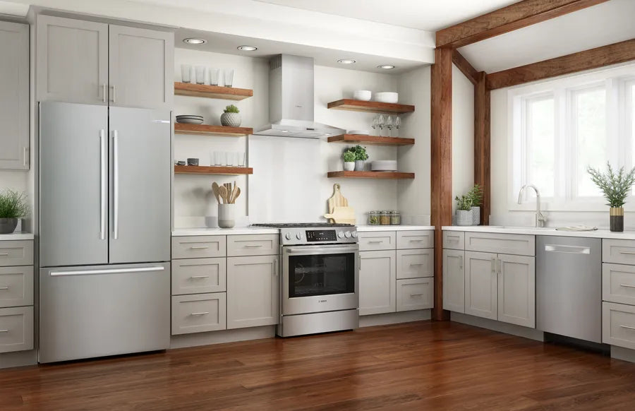 Bosch 800 Series, Gas slide-in range, 30'', Stainless steel