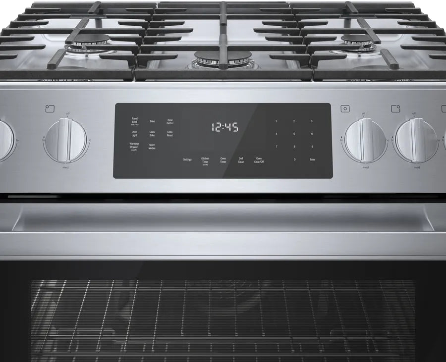 Bosch 800 Series, Gas slide-in range, 30'', Stainless steel