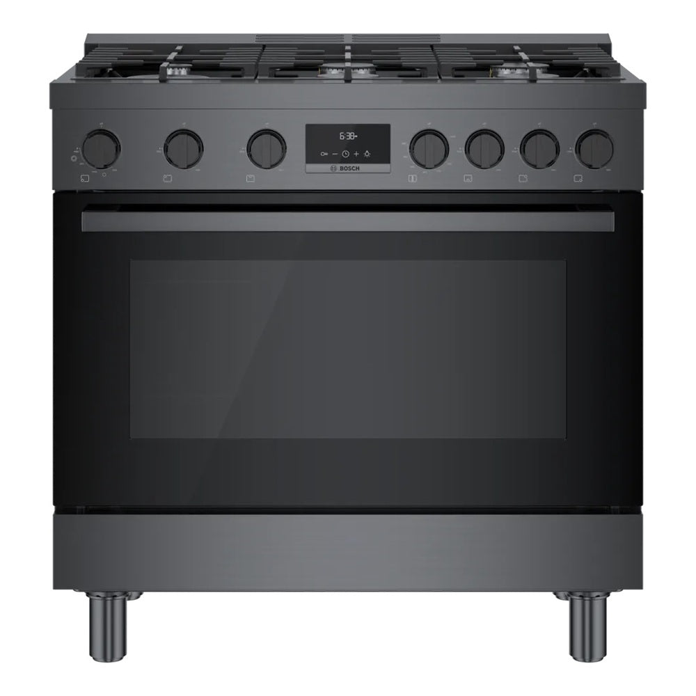 Bosch 800 Series, Gas freestanding range, 36'', Black stainless steel