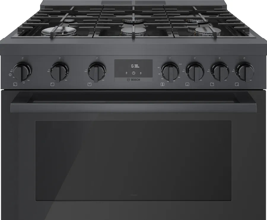 Bosch 800 Series, Gas freestanding range, 36'', Black stainless steel