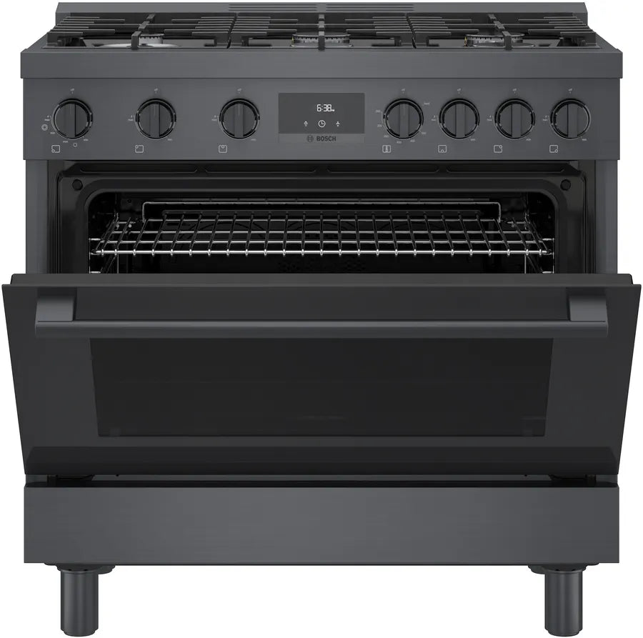 Bosch 800 Series, Gas freestanding range, 36'', Black stainless steel