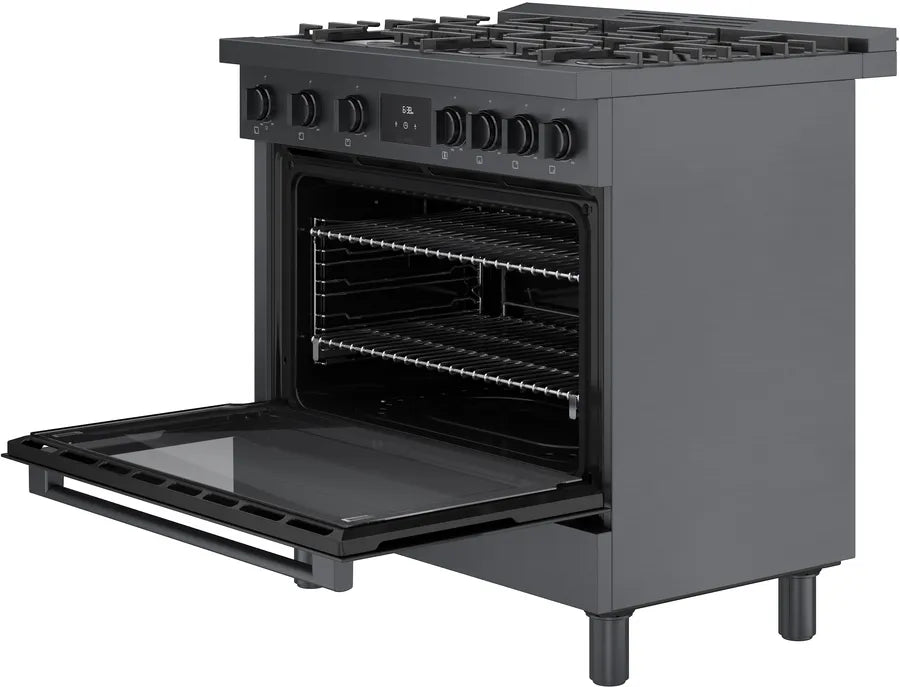 Bosch 800 Series, Gas freestanding range, 36'', Black stainless steel