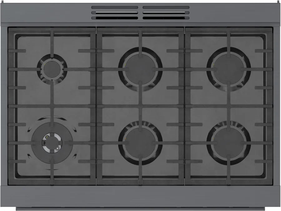Bosch 800 Series, Gas freestanding range, 36'', Black stainless steel