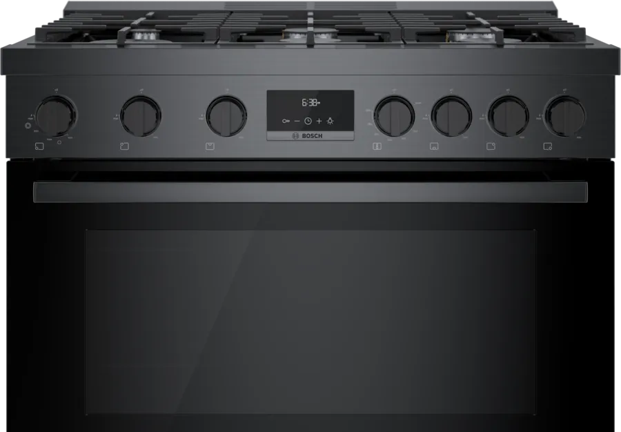 Bosch 800 Series, Gas freestanding range, 36'', Black stainless steel